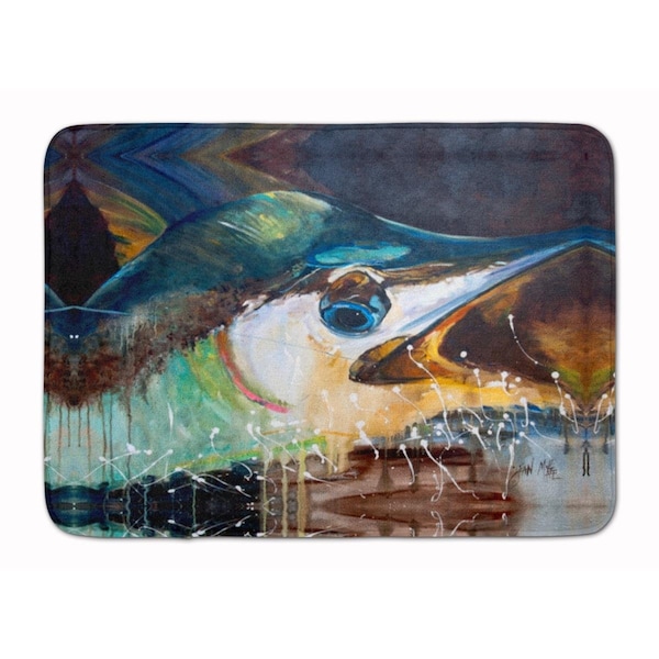 Carolines Treasures Blue Marlin Machine Washable Memory Foam Mat JMK1111RUG - main